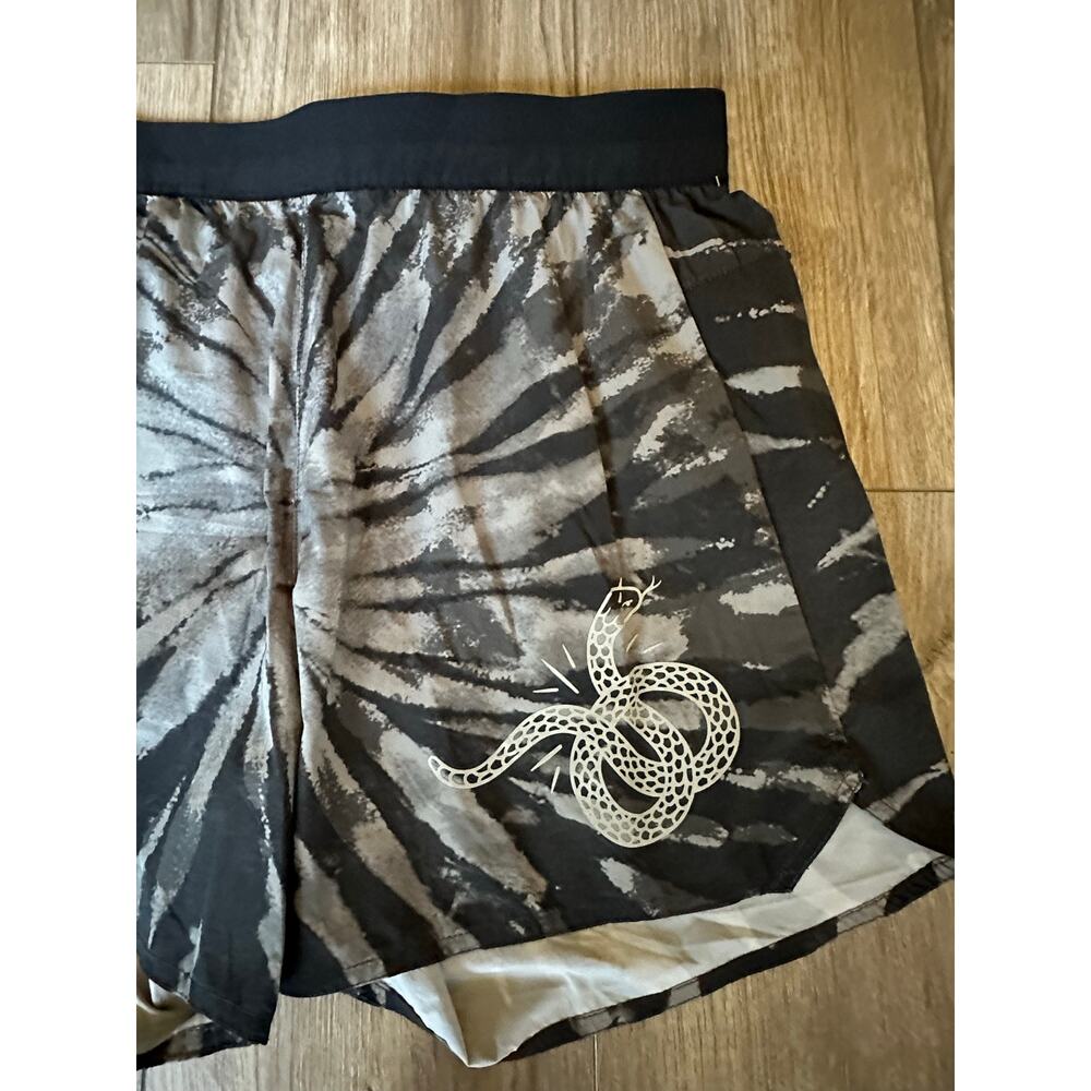 Roark Black & Gray Tie-Dye Athletic Shorts with Snake Graphic  liner removed - Picture 10 of 10